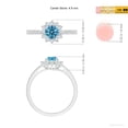 thumbnail image 5 of ANGARA Classic Floral Halo Lab Grown Blue Diamond Ring for Women in 14K White Gold (Size-4.9mm| Color-Fancy Intense| Clarity-VS) | Anniversary, Jewelry Gift for Women | Lab-Grown Blue Diamond Ring, 5 of 7
