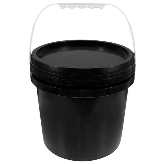 Tineasur Paint Mixing Bucket Food Grade Black Plastic Wide Mouth Design 1Set