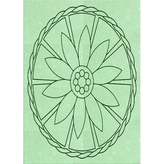 Ahgly Company Indoor Rectangle Patterned Mint Green Area Rugs, 7' x 10'