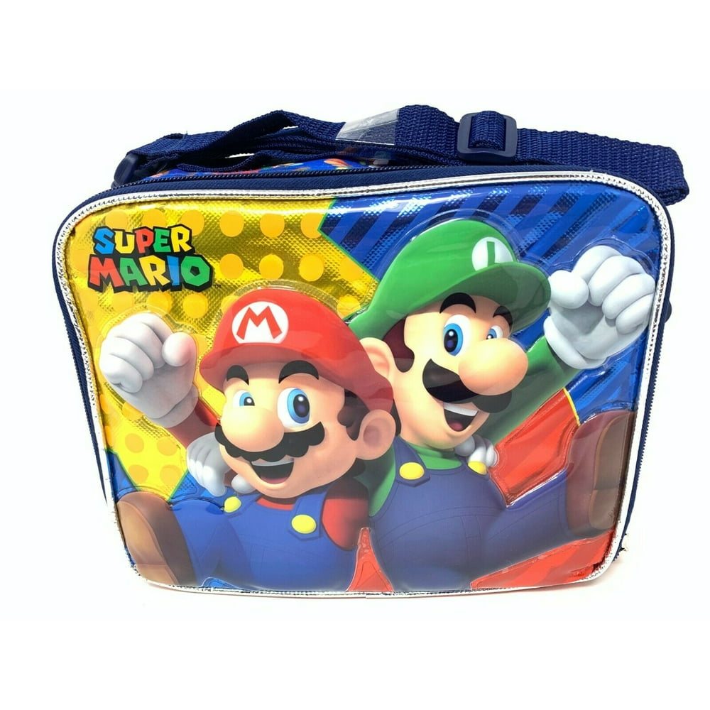 NEW Super Mario & Luigi Rectangle Lunch Bag with Strap 9.5" Walmart