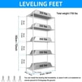 thumbnail image 2 of MIDODO 5 Tier Storage Rack, Heavy Duty, Metal Wire Shelving Units with 4 Feet & 5 Shelf Liners for Balcony, Supermarket, Warehouse, 2 of 8