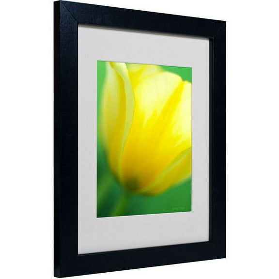 Trademark Fine Art "Hint of a Tulip" Matted Framed Canvas Art by Kathy Yates