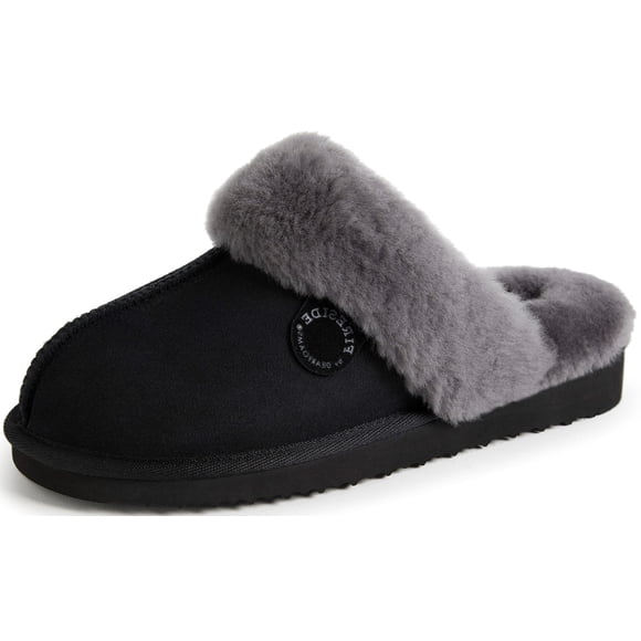 Pantuflas Fireside de Dearfoams Sydney Resistente al Agua con Forro de Borrego Talla 8 M US