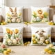 thumbnail image 4 of Fundas de cojín decorativas de Pascua | Fundas con estampado de conejos y huevos | Juego de 4 para sofá, sillón, dormitorio, sala de estar y decoración del hogar, 4 of 6
