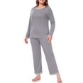 thumbnail image 4 of Cueply Womens Plus Size Pajamas Long Sleeve Pjs Sets Loungewear Sleepwear 1X-4X, 4 of 7