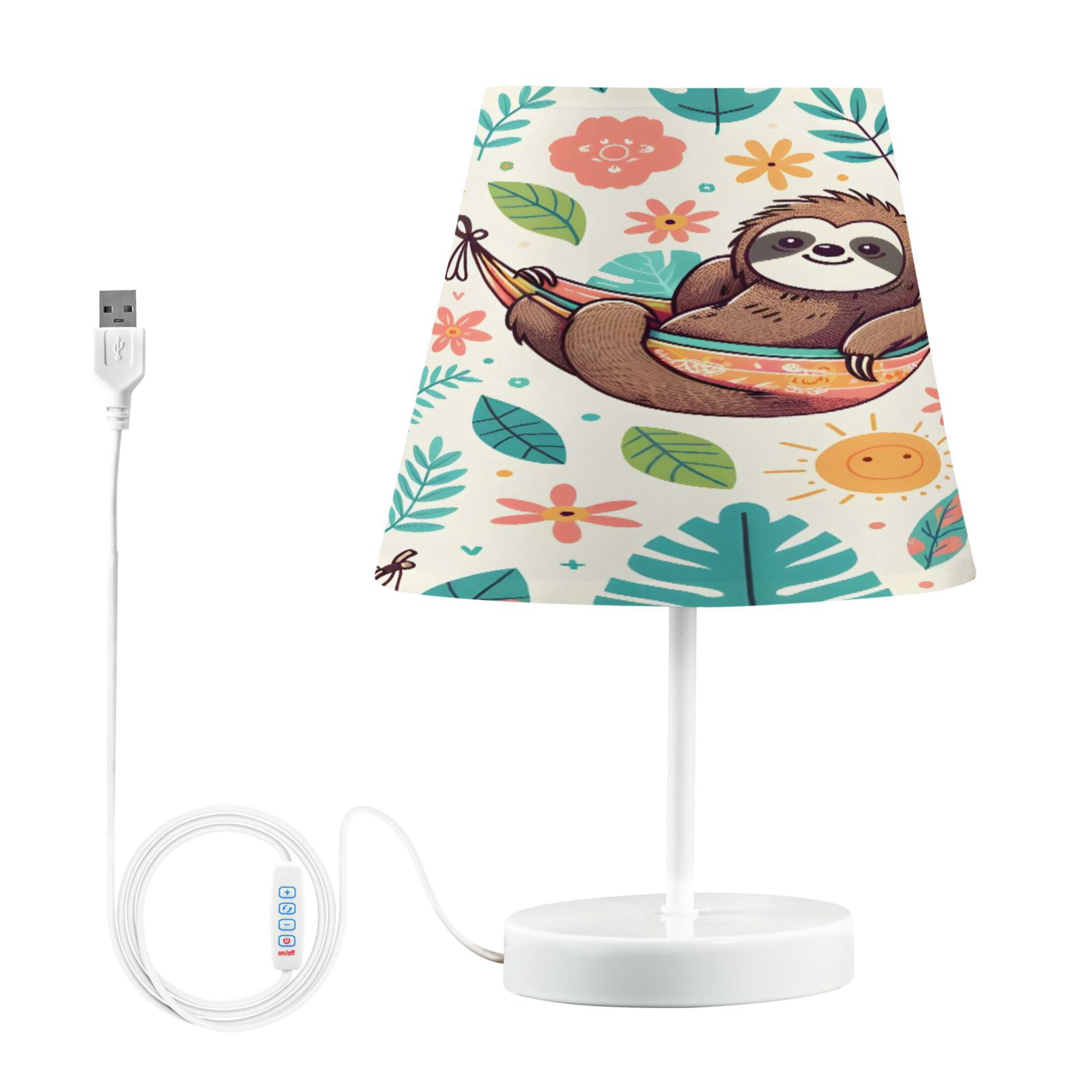 Cute Sloth on Hammock Desk Lamp LED Table Nightstand Lamps with 3 Color Temperatures for Home Bedroom Living Room Decor 8x12