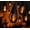 black, variant on Halloween Flame String Lights, 10-Pack Solar Powered Flickering Lanterns with Metal Cage, Outdoor Garden Party Decor, spook house, Holiday