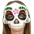 thumbnail image 3 of Day of the Dead Sugar 3/4 Skull Face Half Eye Mask Venetian Costume Masquerade, 3 of 3