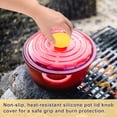 thumbnail image 5 of Uxcell 4-Pack Silicone Pot Lid Covers, 1.6" ID Universal Pot Lid Top Knob Heat Resistant Handle Caps [Yellow, Bear Style], 5 of 6