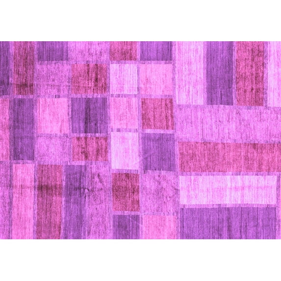 Ahgly Company Indoor Rectangle Patchwork Purple Transitional Area Rugs, 2' x 3'