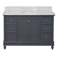 thumbnail image 6 of KBC Bella 48" Solid Wood Bathroom Vanity w/ Carrara Stone in Marine Gray, 6 of 7
