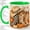 Green, variant on Autumn Cowboy Boots 11oz Accent Mug, Ceramic Coffee Cup for Fall Lovers Glossy ceramic mug with double-sided cowboy boots and pumpkin artwork for daily coffee or tea
