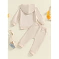 thumbnail image 6 of Baby Toddler Boy Fall Hooded Clothing Set 0 6 12 18 24 Months 2T 3T Letter Embroidery Long Sleeve Hoodie and Elastic Sweatpants 2 Piece Outfits, 6 of 9