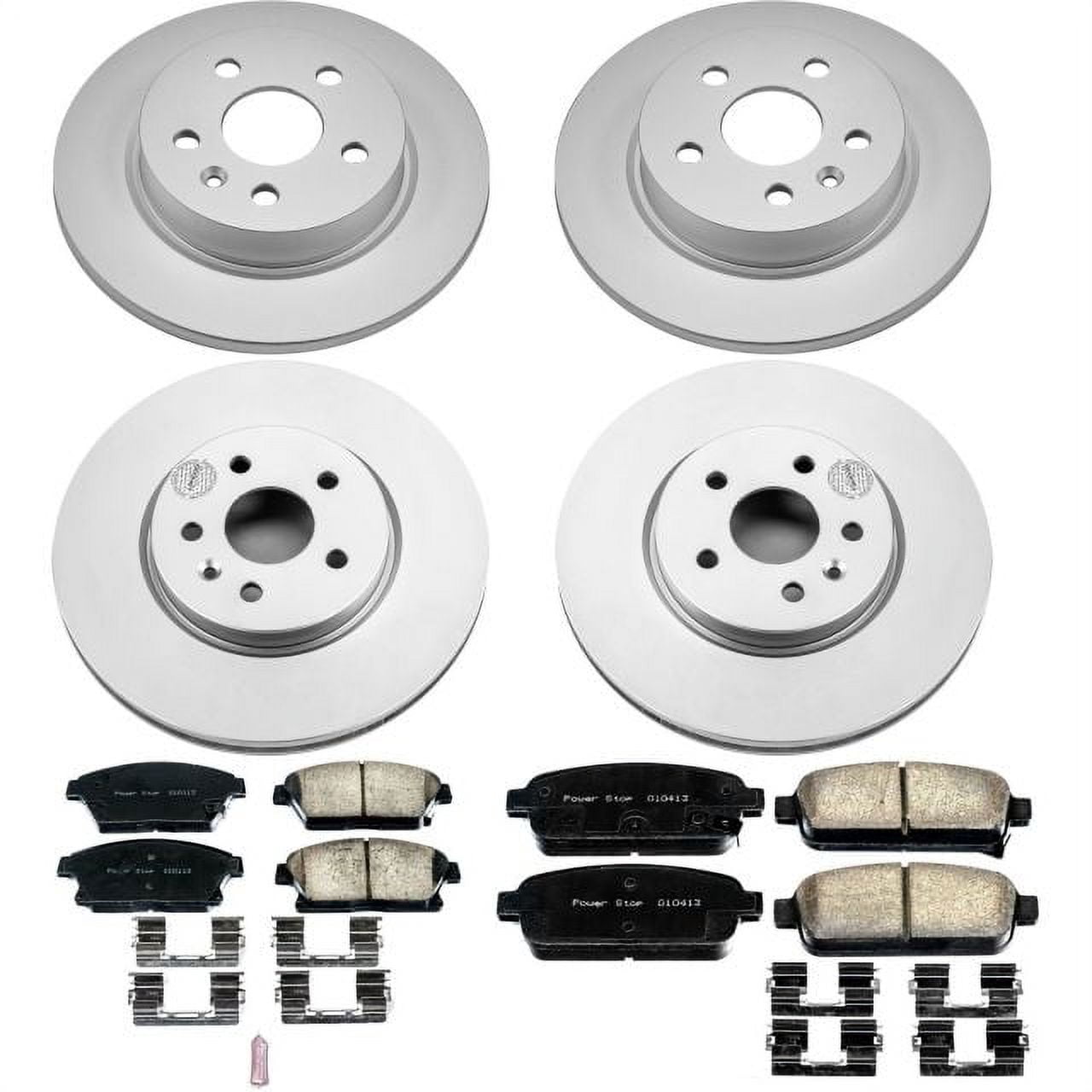 Power Stop Front and Rear Geomet Coated Rotor and Brake Pad Kit CRK6995