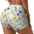 thumbnail image 2 of Sigee Hawaiian Coconut Tree Print Women's High Waist Workout Shorts - Squat Proof, Tummy Control, Yoga and Gym Activewear-, 2 of 9