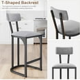 thumbnail image 4 of Bar Stools Set of 4, Counter Height Bar Stools, Curved Back with Metal Frame Island Chairs with Upholstered Modern Tall Barstools Counter Stools for Kitchen Dining Room (Gray), 4 of 8