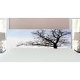 thumbnail image 1 of Tree Headboard, Silhouette of a Bench and a Tree Against Pale Evening Sky in Winter Nature Landscape, Upholstered Decorative Metal Bed Headboard with Memory Foam, King Size, Blue Brown, by Ambesonne, 1 of 4