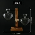 thumbnail image 3 of Heart Shaped Glass Hydroponic Vase with Retro Wooden Stand - Desktop Terrarium for Bulb Planter, Water Propagation Glass Vase Pot Planter Flower Desktop Decoration, 3 of 8