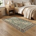 thumbnail image 2 of ODIKA 5'x7' Washable Area Rug Circle Door Southwestern Prickly Pear Stepped Border Doormat for Guest Room, Lounge, Apartment, Non-Slip Low Profile, Stain Resistant, 2 of 7