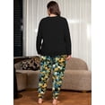 thumbnail image 7 of SHOWMALL Plus Size Pajamas for Women Long Sleeve Sleepwear Soft Loungewear 2 Piece Pjs Set with Pockets Yellow Blue Floral 3X, 7 of 7