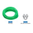 thumbnail image 3 of Uxcell 1/4 Green Vinyl Coated Wire Ropes 49ft Galvanized Steel with 4PCS M6 Loop Sleeves, 3 of 7