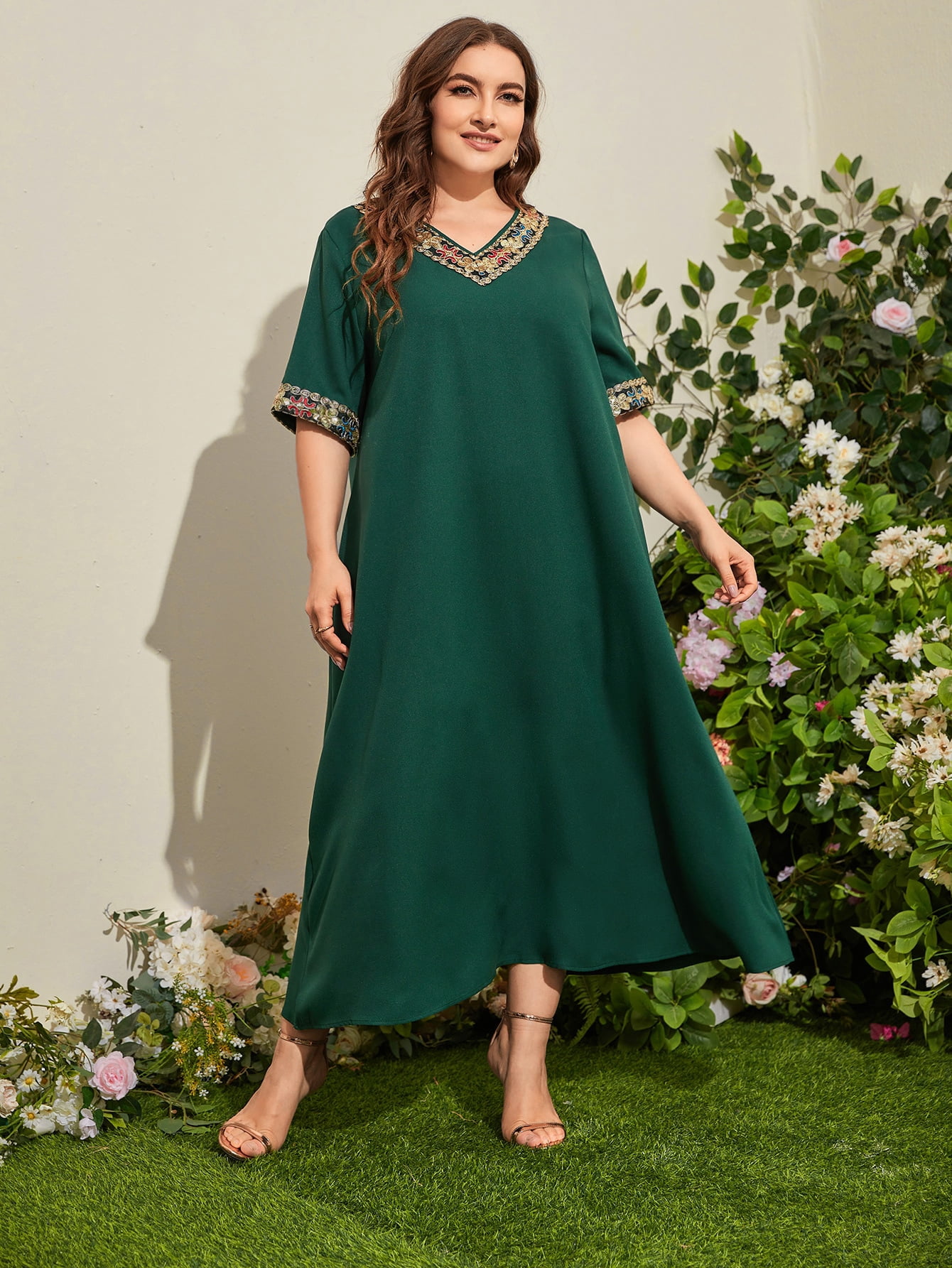 2022 Summer Elegant Dark Green Women's 