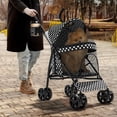 thumbnail image 3 of NALYL Compact Pet Stroller for Small-Medium Dogs/Cats, 4-Wheel Lightweight Umbrella Shaped Portable Puppy Travel Jogger with Breathable Mesh, Cup Holder & Rear Storage, 3 of 11