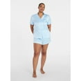 thumbnail image 5 of Joyspun Women’s Bridal Satin Short Sleeve Top and Shorts Pajama Set, Sizes XS-3X, 5 of 7