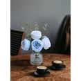 thumbnail image 6 of White Blue Roses Floral Artificial Flowers with Vase Silk Flower Arrangements in Fake Water Fake Flower Bouquet Centerpieces for Dining Center Table Decor Home Farmhouse Office Decorations, 6 of 10