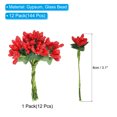 thumbnail image 2 of Uxcell Mini Artificial Pip Berry Picks Bunch, Fruit Flower Stamens for Craft DIY Wedding Floral, Red 144Pcs, 2 of 6