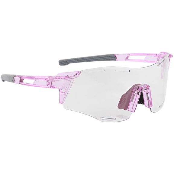 Photochromic Sport Sunglasses, Sun Protection, Windproof Design Cycling Glasses with Purple Frame, Light Weight Unisex Glasses for Mountain Climbing, Outdoor Activities