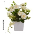 thumbnail image 2 of CNKOO Artificial Potted Flower Lifelike Fake Cloth Flower Plastic Flowerpot Simulation Floral Decor  Red, 2 of 7
