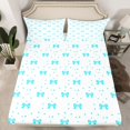 thumbnail image 2 of Feelyou Kawaii Blue Ribbon Bed Sheets, Bowknot Polkadots King Sheets, 4-Piece, 2 of 7