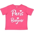thumbnail image 3 of Inktastic Paris Bonjour with Hearts in White Text Boys or Girls Toddler T-Shirt, 3 of 5