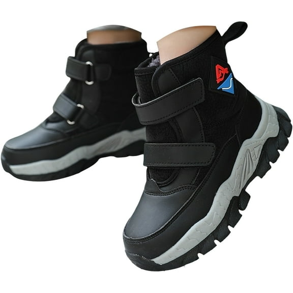 Zshosam Little Girl Boots Snow Boots for Boys & Girls Warm Waterproof Slip Resistant Winter Shoes Size 11.5,(Black Little Kids 11.5)