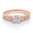 thumbnail image 2 of Gem Stone King 18K Rose Gold Plated Silver Lab Grown Diamond Engagement Ring for Women | 0.89 Cttw | Round 6MM | Gemstone April Birthstone | Size 8, 2 of 5