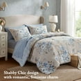 thumbnail image 3 of Cotton Bedding Set 7-Piece King 7 Piece Vintage-inspired Collection floral print,Beige/Blue,Comforter Set, 3 of 21