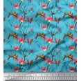 thumbnail image 1 of Soimoi Georgette Viscose Fabric Leaves,Floral & Macaw Parrot Bird Print Fabric by The Yard 42 Inch Wide, 1 of 1