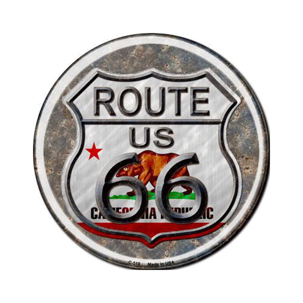 Smart Blonde California Route 66 Novelty Metal Circular Sign C 518
