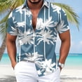 thumbnail image 2 of IWRICH Men's Hawaiian Shirts Short Sleeve Button down Aloha Shirts Summer Vacation Beach Shirts Light Blue XXXXL, 2 of 4