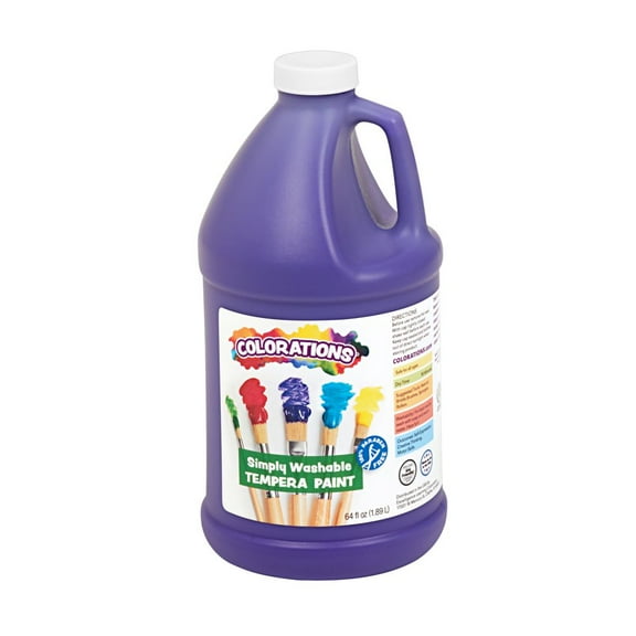 Colorations Paraben-Free Simply Washable Tempera Paint, Purple- 1/2 Gallon