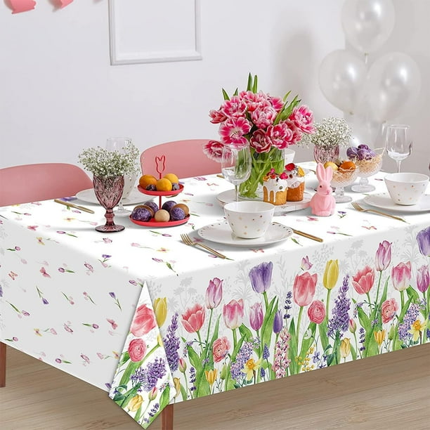 Mantel De Poliéster Con Diseño De Flores Y Hojas – 140x110 Cm – De Artoid Mode, Ideal Para Mesa De Cocina, Fiestas Y Eventos Especiales