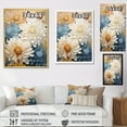 thumbnail image 4 of Designart "Blooming Mums In Muted Blue And Beige Minimalism" Mums Floater Framed Canvas Wall Art, 4 of 5