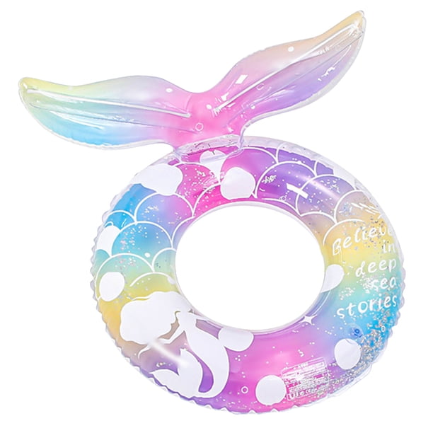 Flotador de piscina inflable en forma de cola de sirena, flotadores de piscina circular para niños