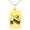 Gold, variant on Stainless Steel Letter K Initial 3D Monogram Engraved Small Rectangle Dog Tag Charm Pendant Necklace