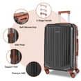 thumbnail image 6 of SANOPY 3 Piece Hardshell Luggage Set, 20"+24"+28" ABS+PC Lightweight Suitcases, Silent 360° Wheels, TSA Lock, Black, 6 of 9