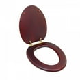 thumbnail image 7 of Renovators Supply Cherry Finish Wooden Elongated Toilet Seat 17.63"x14.5" w/Brass PVD Hinges & Stabilizers, 7 of 7