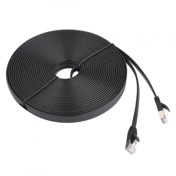 Cable de Red LAN Cable Plano de Ethernet 1 m / 1.8 m / 3 m / 5 m / 8 m / 10 m / 15 m CAT7 RJ45 600 MHz Parche Blindado (15m) EOTVIA No