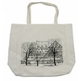 thumbnail image 1 of Cityscape Shopping Bag, Autumn Season Cityscape European Town Street Hand Drawn Effect Illustration, Eco-Friendly Reusable Bag for Groceries Beach and More, 15.5" X 14.5", Cream, by Ambesonne, 1 of 2