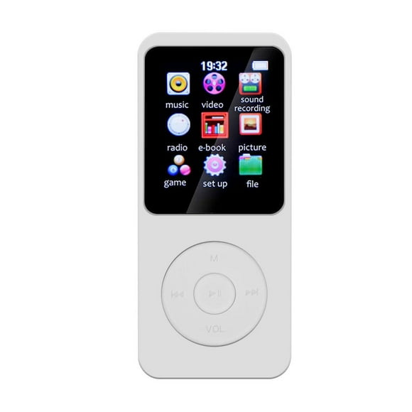 Peggybuy 1.8 inch Color Screen Recorder with Speaker MP3 MP4 Music Player Walkman (White)